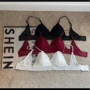 SHEIN NWOT/ never worn at all 3 colors bralettes!